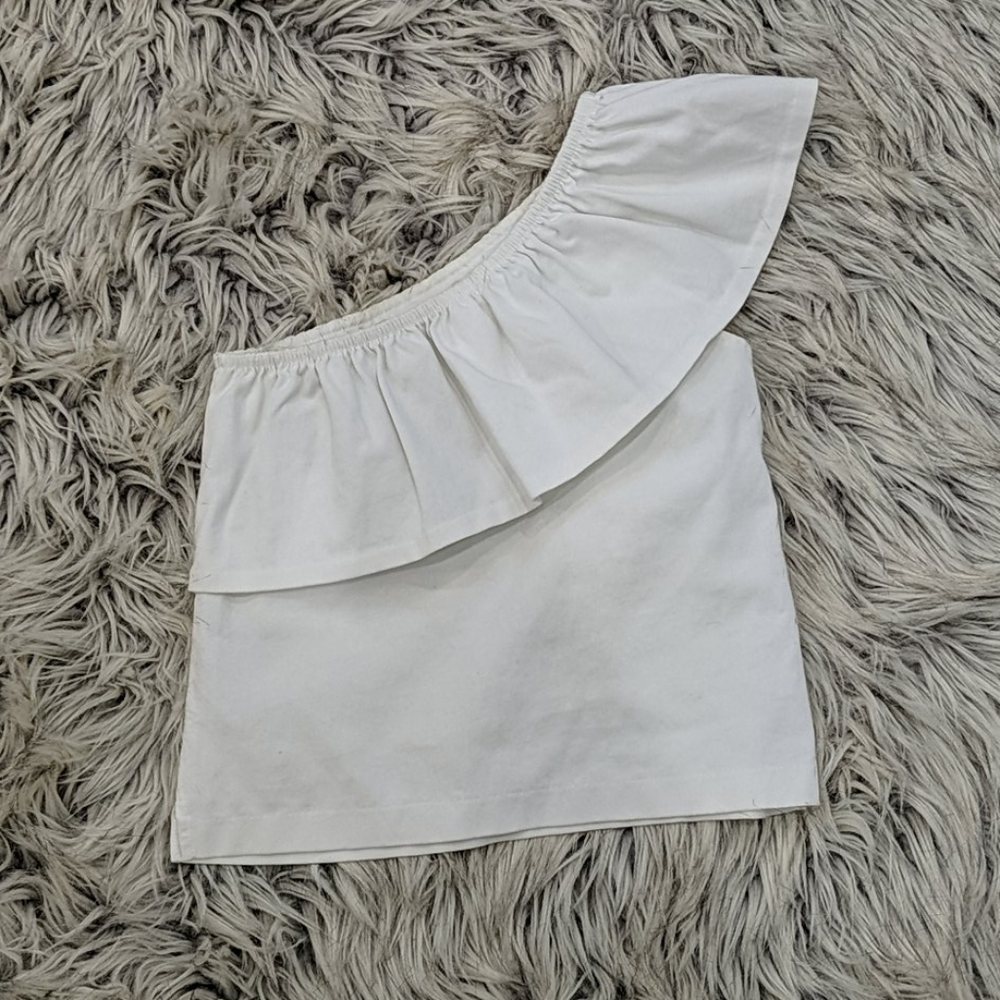 J.Crew Asymmetrical Ruffle Top - Picture 2 of 4